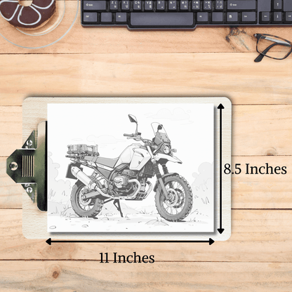 Motorcycle Coloring Book, 20 Pages of Autobike Coloring Book PDF