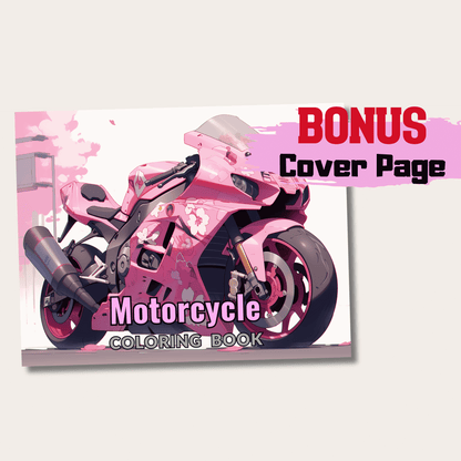 Motorcycle Coloring Book, 20 Pages of Autobike Coloring Book PDF