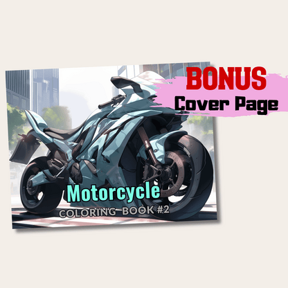 20 Pages Motorbike Coloring Book For All Ages, Perfect for Motorcycle Enthusiasts and Coloring Aficionados