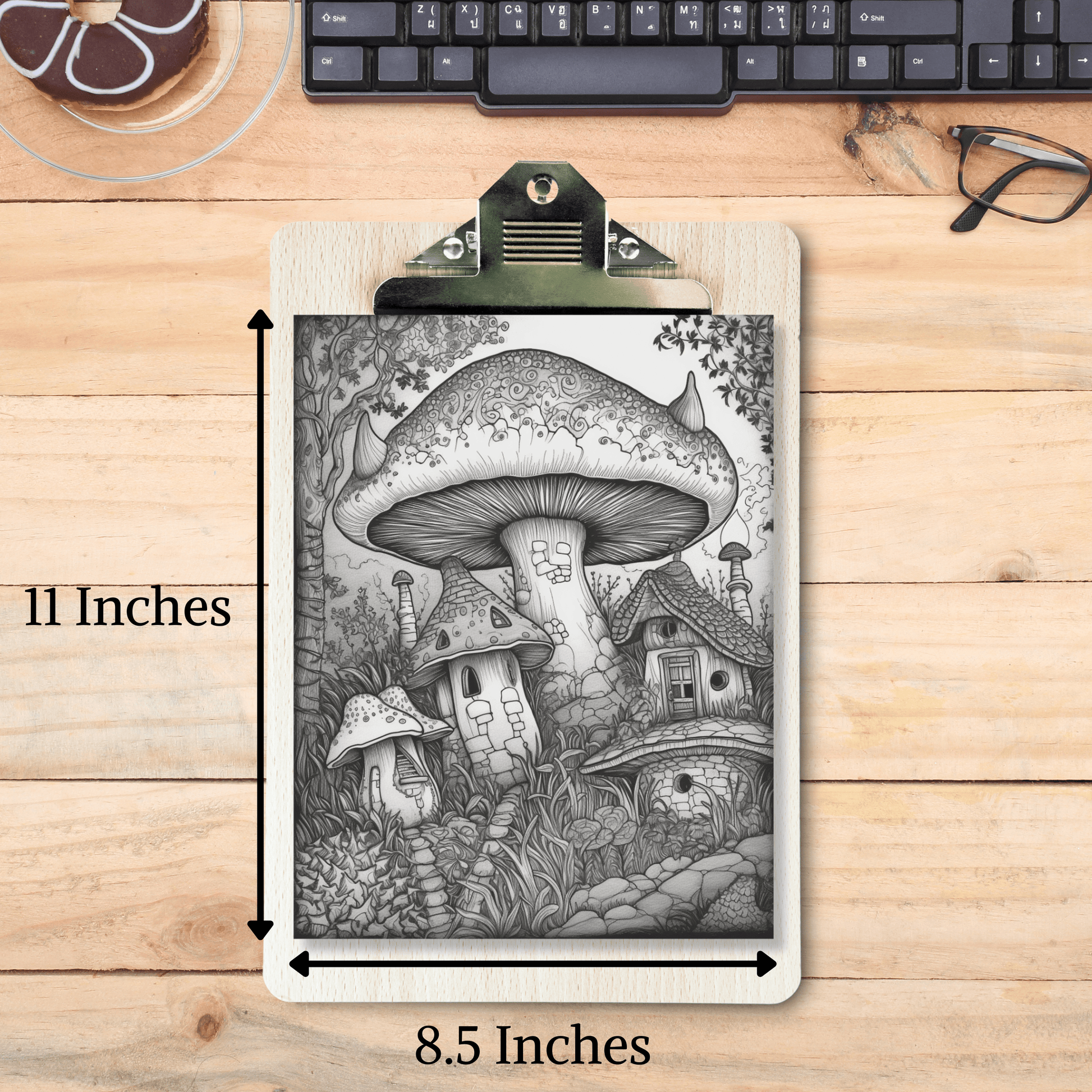 Mushroom Houses Coloring Book 1: Mushroom House Print Out Size Demo