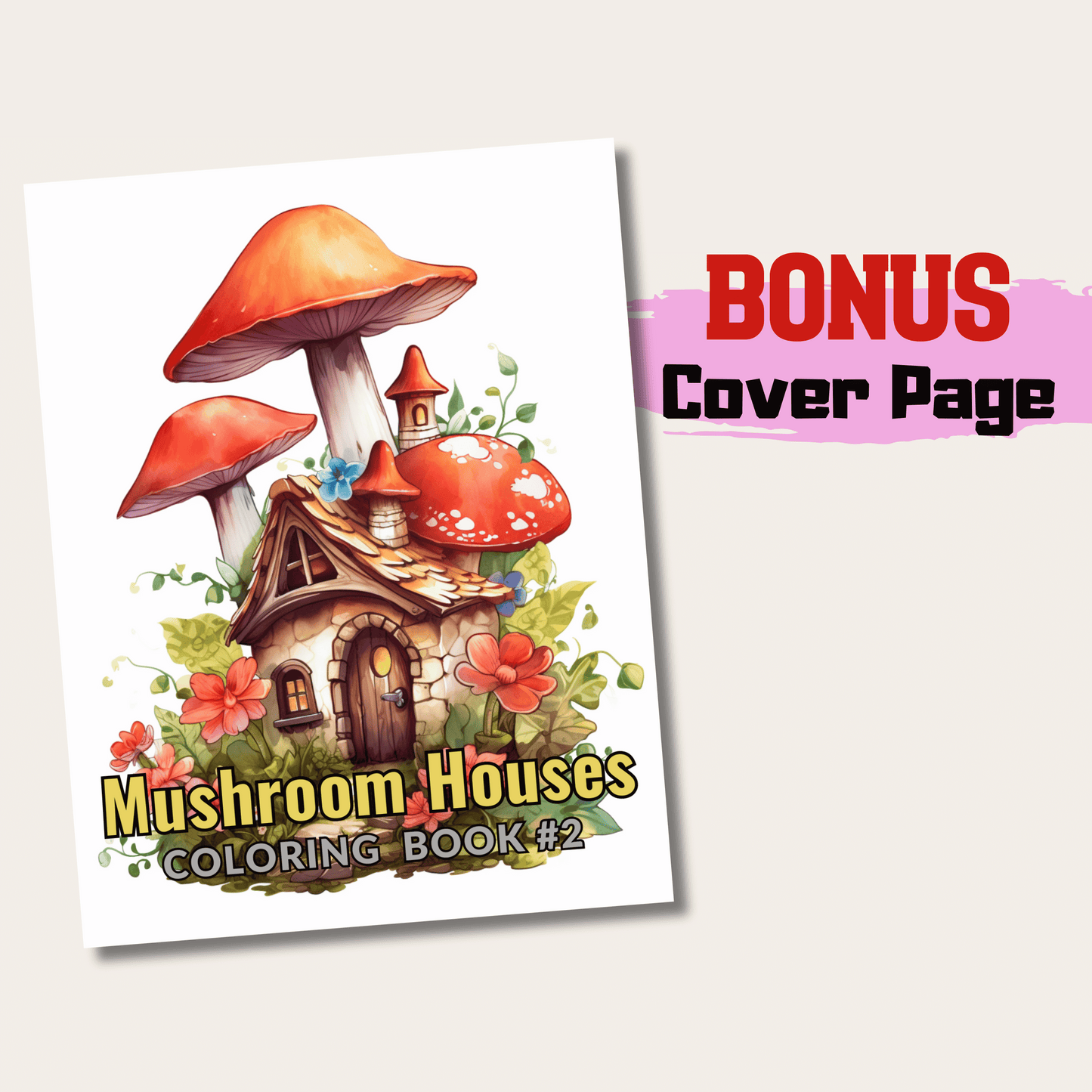 Mushroom Houses Coloring Book 2: Mushroom House Cover Page