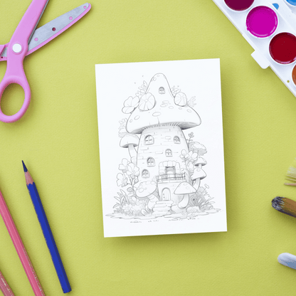 Mushroom Fairy Houses Coloring Book, Magical World Of Mushrooms