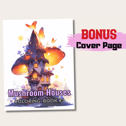 Mushroom Fairy Houses Coloring Book, Magical World Of Mushrooms
