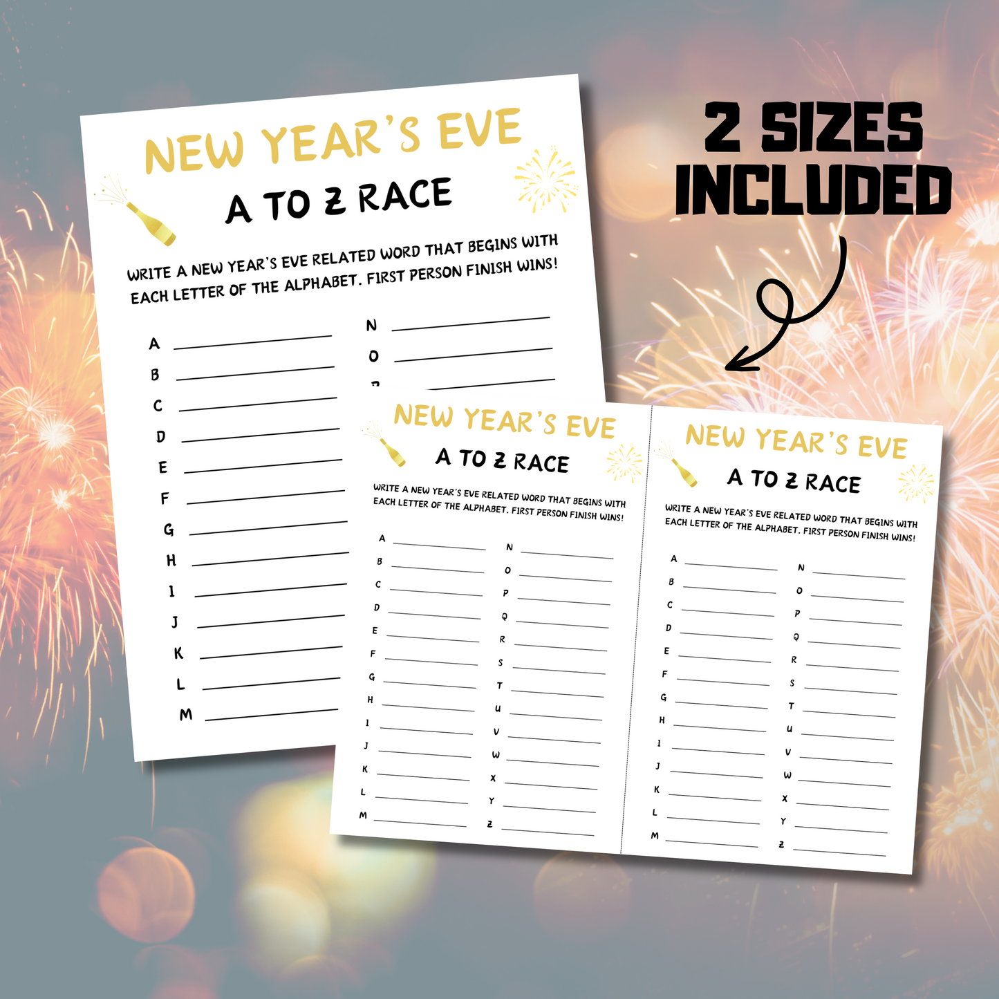 New Year's Eve A To Z Race Game | New Years ABC Game