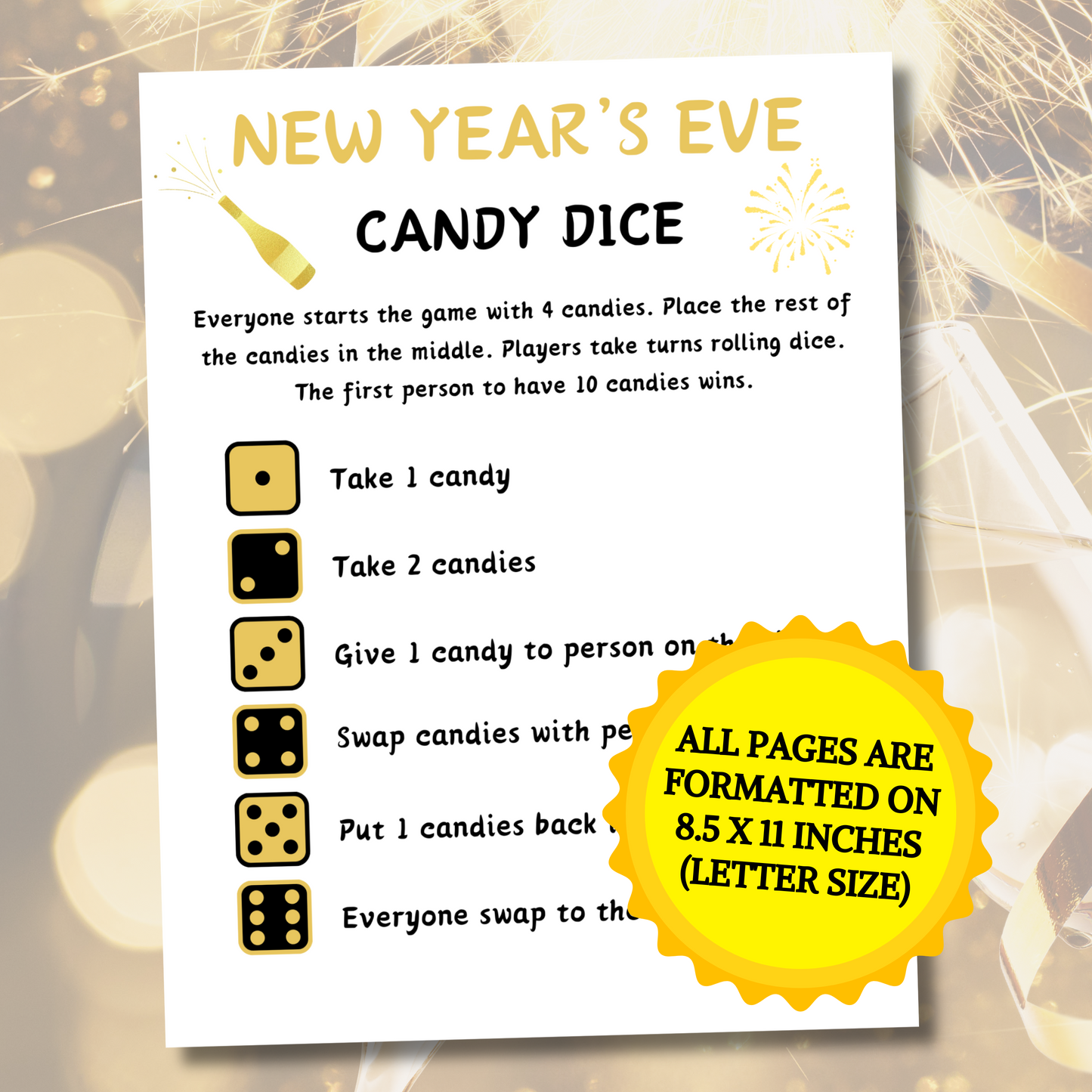 New Year's Eve Candy Dice Game | New Years Party Games for Kids and Adults