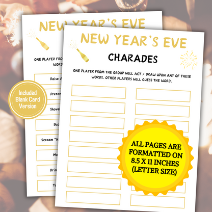New Year's Eve Charades Game | New Years Family Game