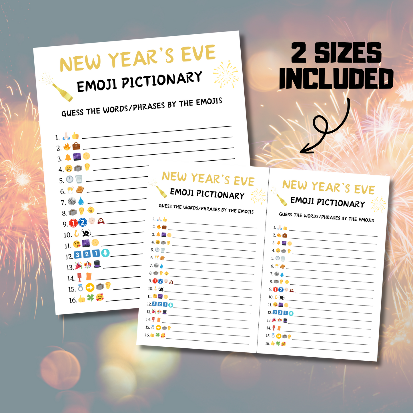 New Year's Eve Emoji Pictionary Game | New Years Emoji Quiz