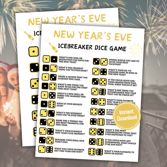 New Year's Eve Icebreaker Dice Game | Get To Know You Dice Game