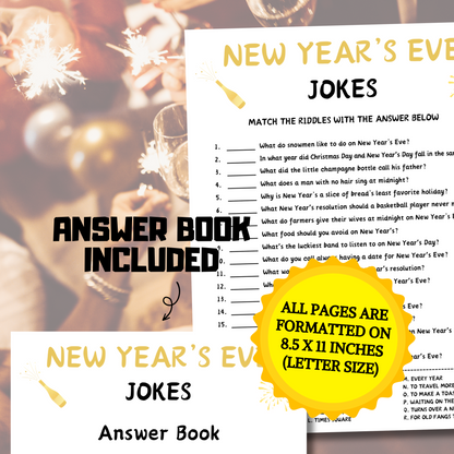 New Year's Eve Jokes Game | New Years Riddle Me This Game