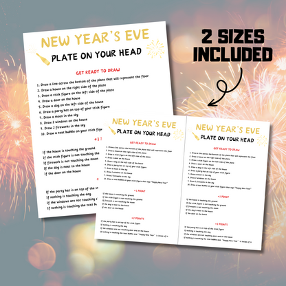New Year's Eve Plate On Your Head Game | Hilarious New Years Drawing Game