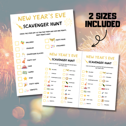 New Year's Eve Scavenger Hunt Game | New Years Treasure Hunt Game