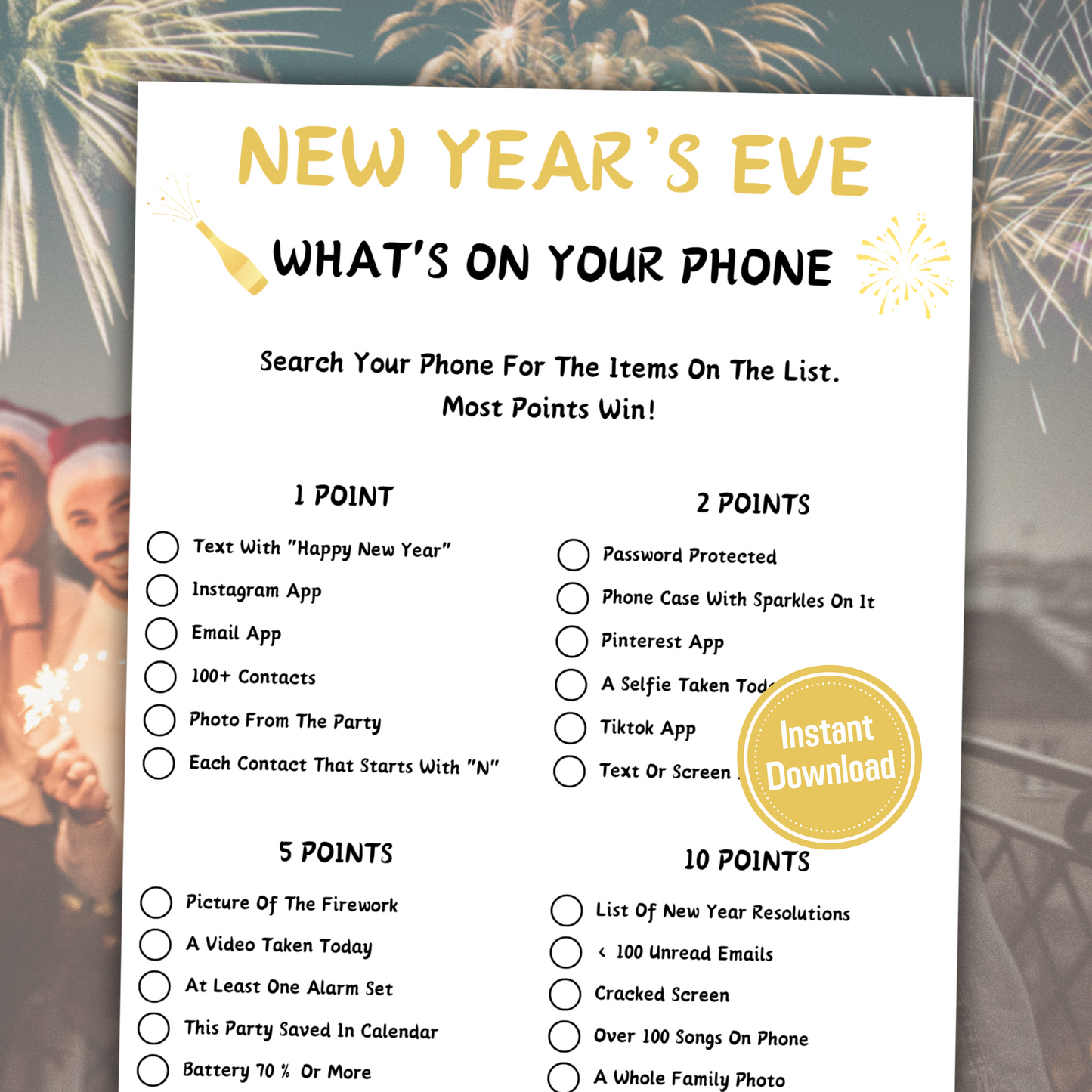 New Year's Eve What's On Your Phone Game | Office New Year Party Games