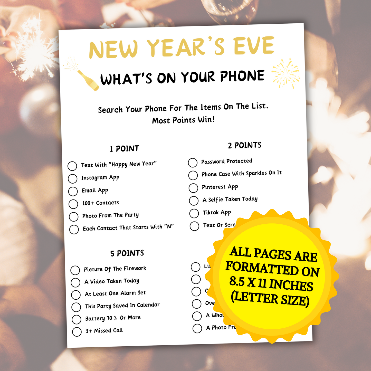 New Year's Eve What's On Your Phone Game | Office New Year Party Games