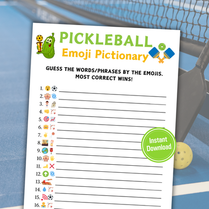 Pickleball Emoji Pictionary Game | Printable Pickleball Emoji Game