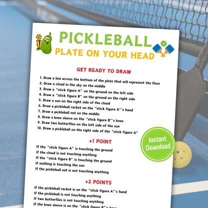 Pickleball Plate On Your Head Game | Hilarious Pickleball Drawing Game