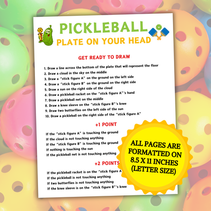 Pickleball Plate On Your Head Game | Hilarious Pickleball Drawing Game
