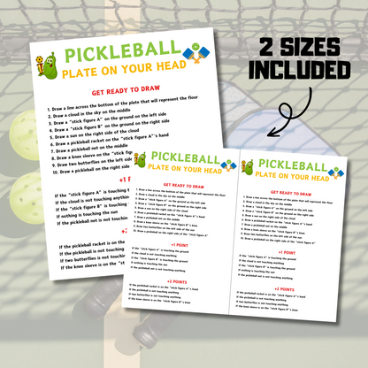 Pickleball Plate On Your Head Game | Hilarious Pickleball Drawing Game