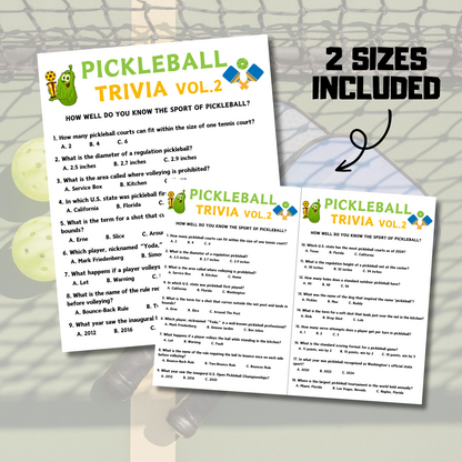Pickleball Trivia Game Vol.2 | Pickleball Knowledge Quiz Game