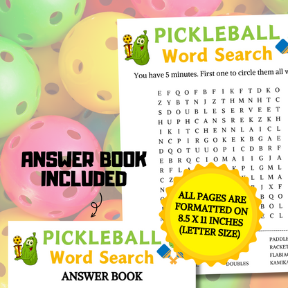 Pickleball Word Search Game | Pickleball Word Find Game