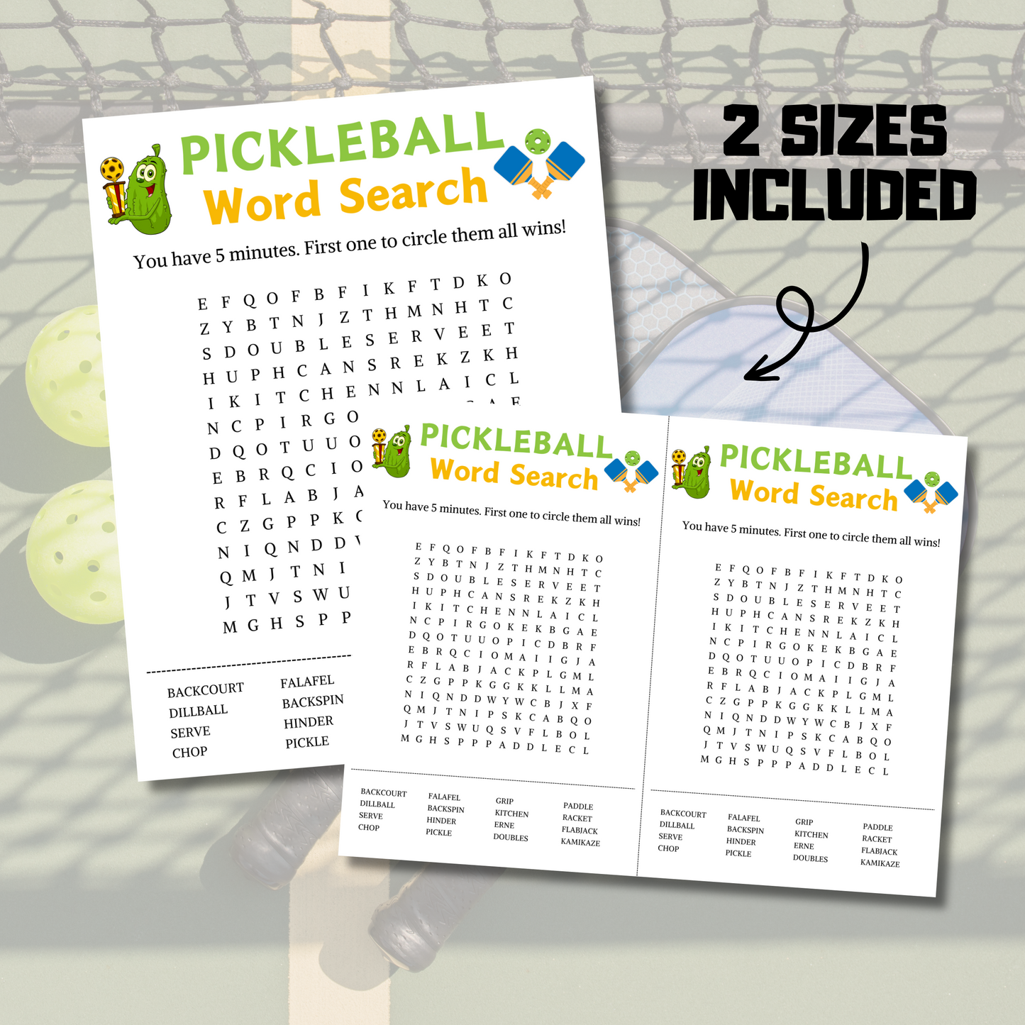 Pickleball Word Search Game | Pickleball Word Find Game
