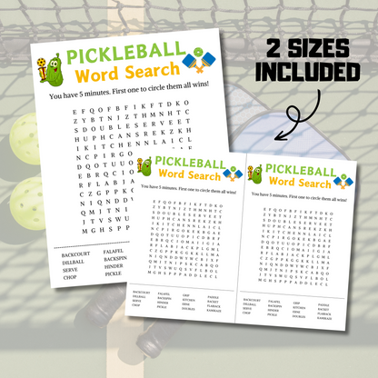 Pickleball Word Search Game | Pickleball Word Find Game