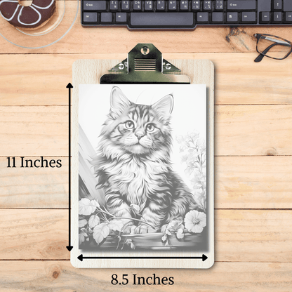 Realistic American Bobtail Coloring Book, 20 American Bobtail Grayscale Coloring Pages