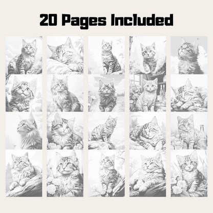 Realistic American Wirehair Coloring Book, 20 American Wirehair Grayscale Coloring Pages