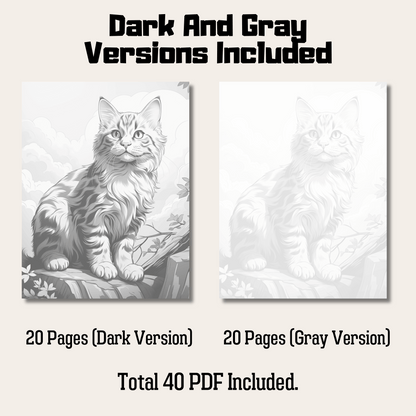 Realistic American Wirehair Coloring Book, 20 American Wirehair Grayscale Coloring Pages