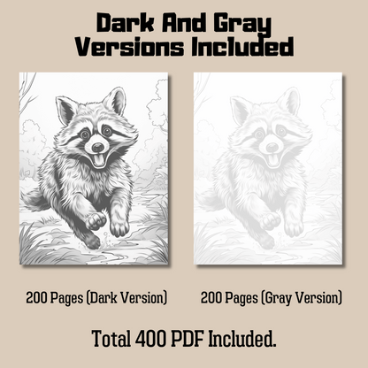 Realistic Animals Coloring Book Bundle 2: Animal Dark And Gray Versions Demo