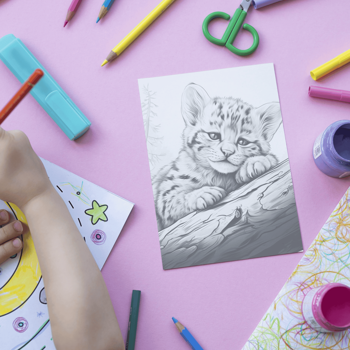Realistic Bengal Cat Coloring Book, 20 Bengal Cat Grayscale Coloring Pages