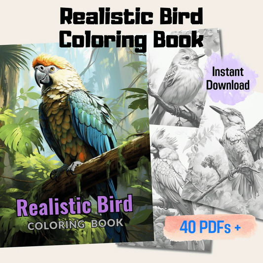 Realistic Bird Coloring Book 1: Birds