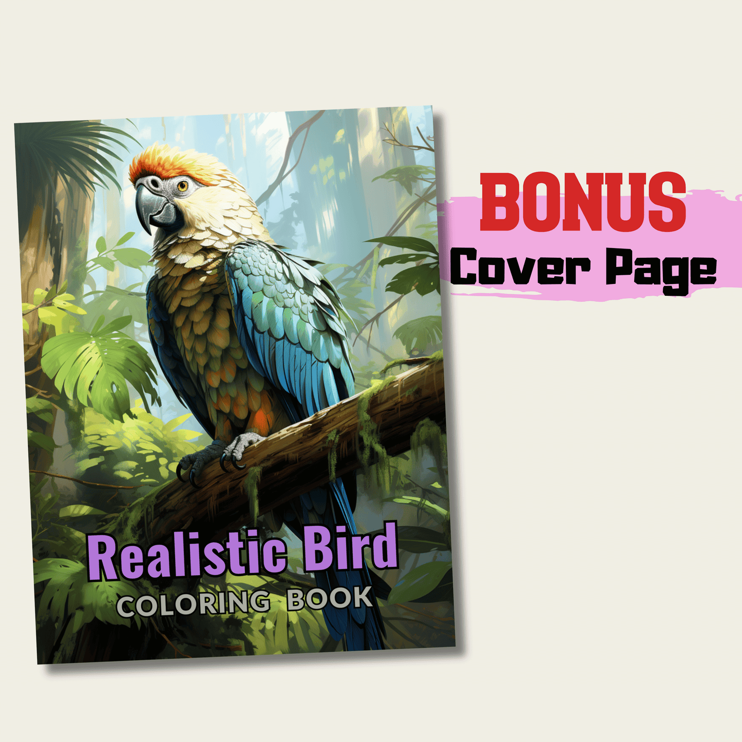 Realistic Bird Coloring Book 1: Bird Cover Page