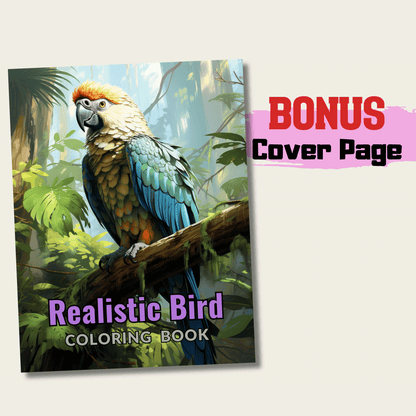 Realistic Bird Coloring Book 1: Bird Cover Page