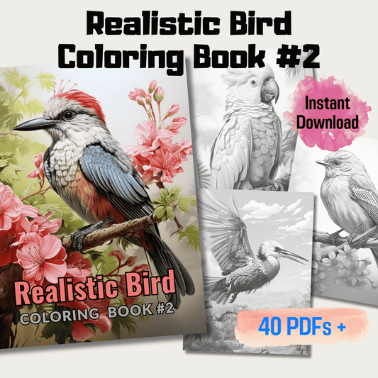 Realistic Bird Coloring Book 2: Birds