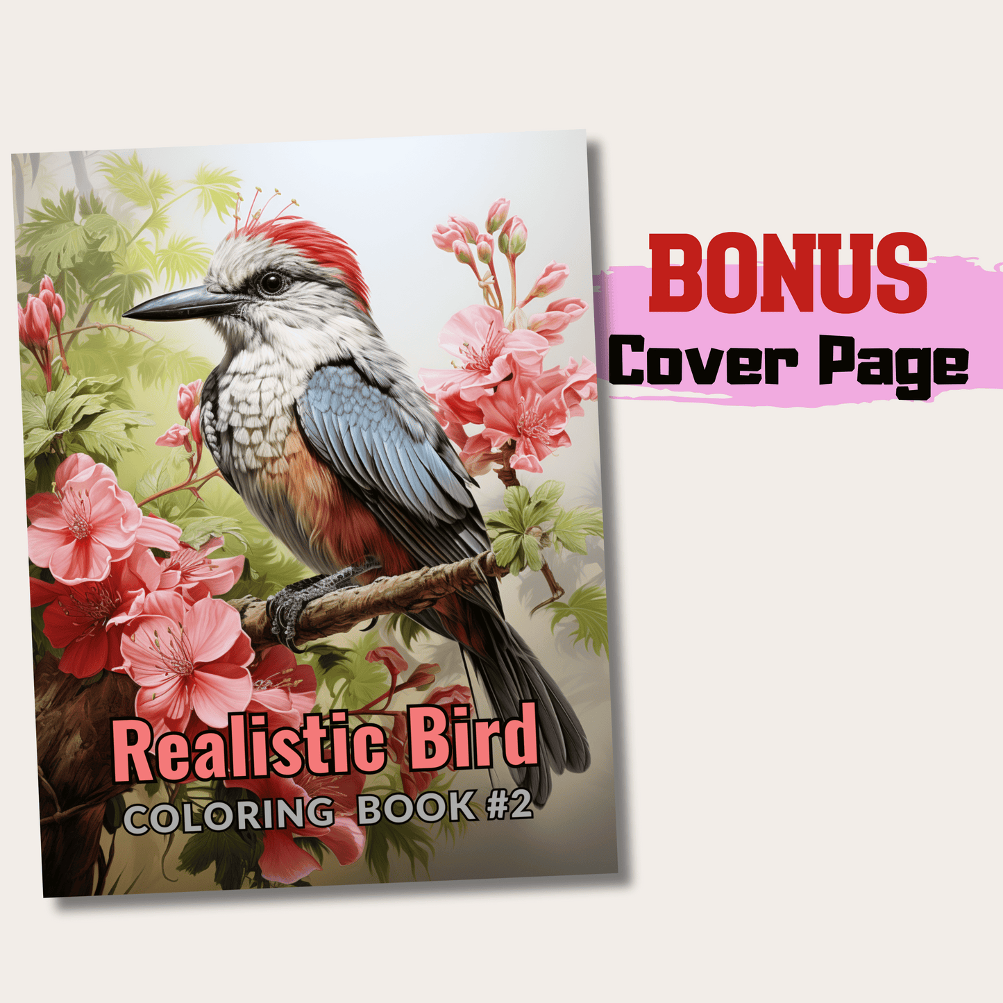 Realistic Bird Coloring Book 2: Bird Cover Page