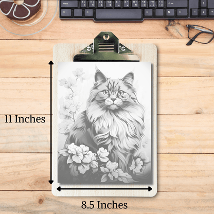 Realistic Birman Coloring Book, 20 Birman Grayscale Coloring Pages