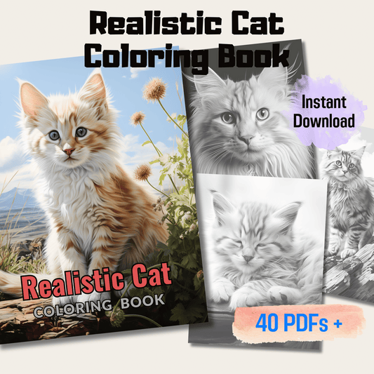 Realistic Cat Coloring Book 1: Cats