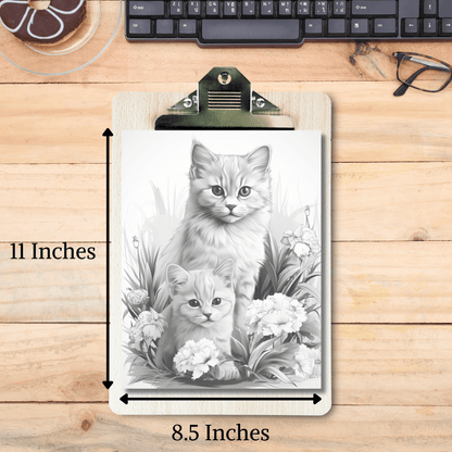 Realistic Cat Coloring Book 2: Cat Print Out Size Demo