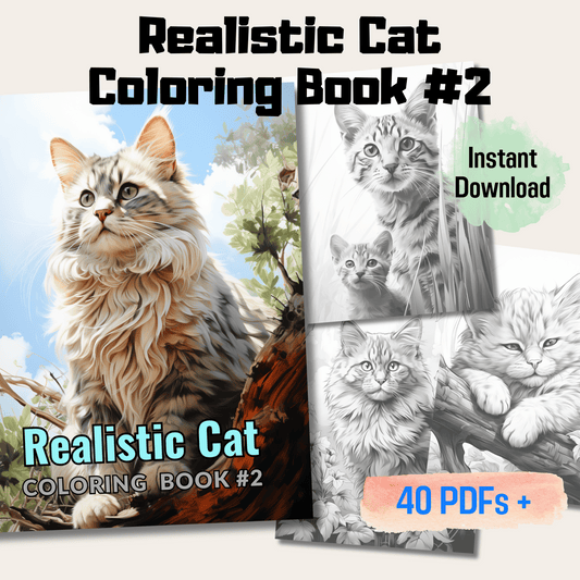 Realistic Cat Coloring Book 2: Cats