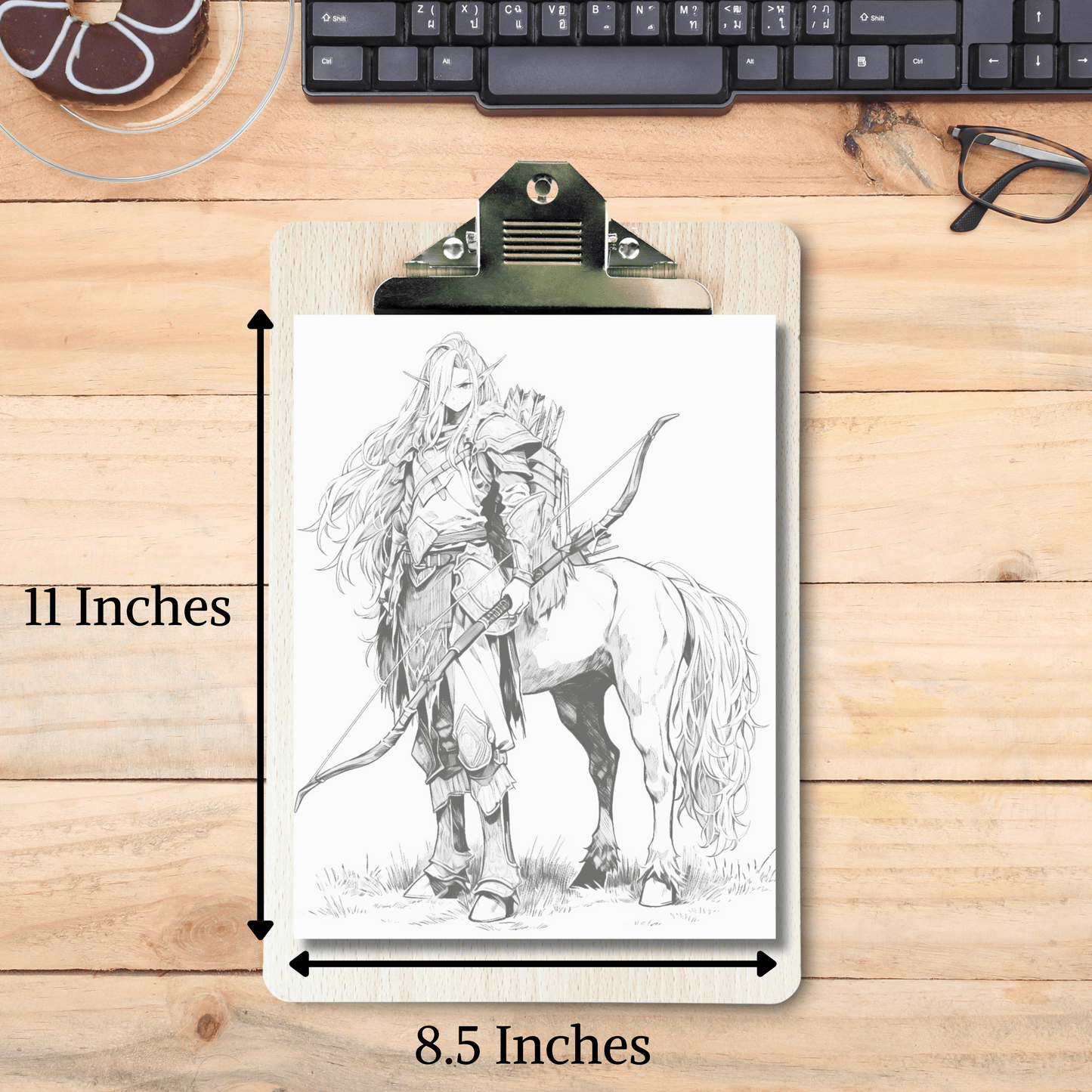 Realistic Centaur Coloring Book 1: Centaur Print Out Size Demo
