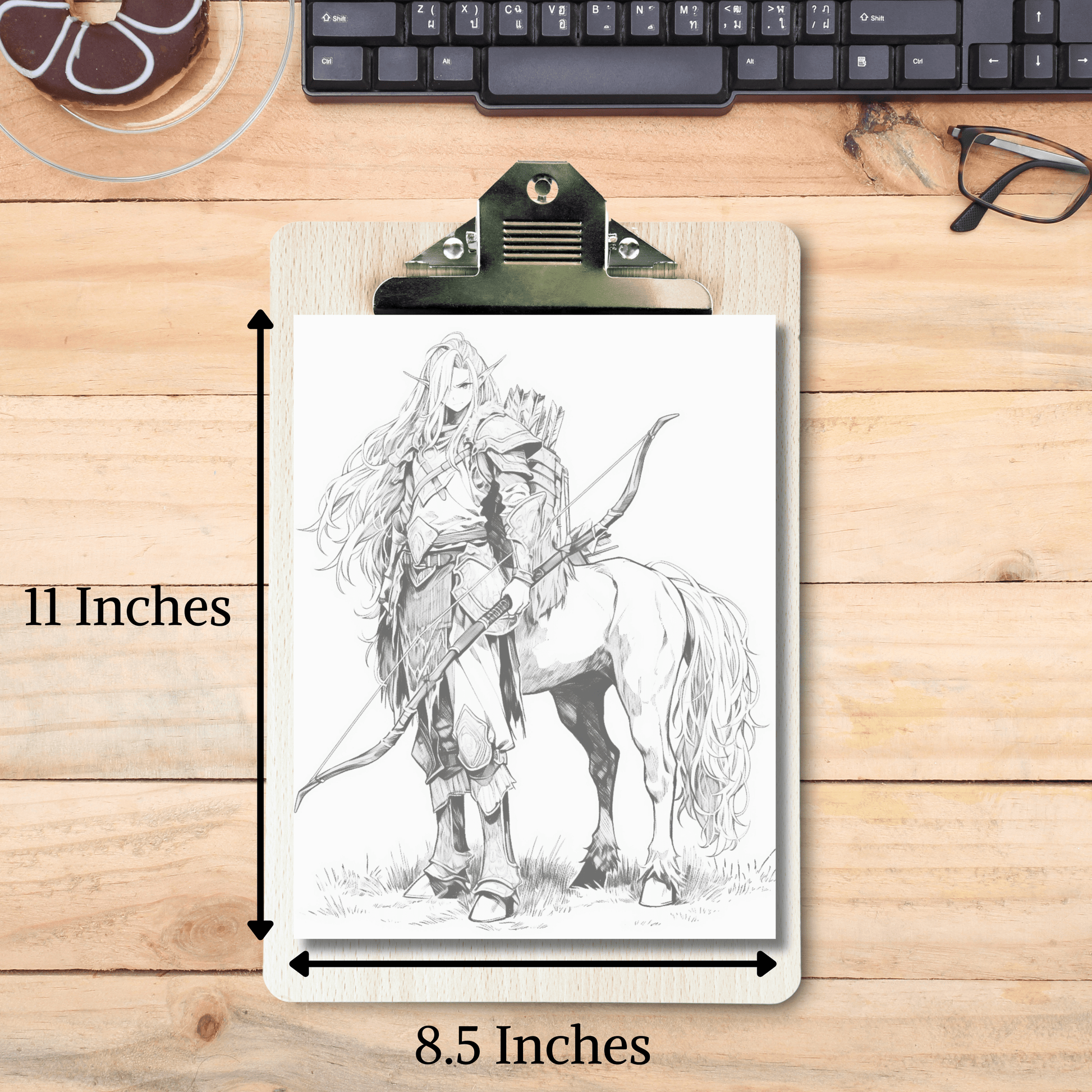 Realistic Centaur Coloring Book 1: Centaur Print Out Size Demo