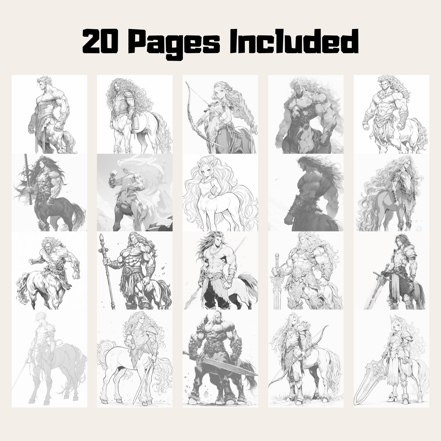 Realistic Centaur Coloring Book 1: Centaur 20 Pages Included