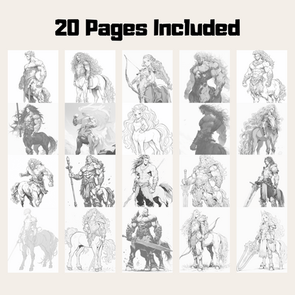 Realistic Centaur Coloring Book 1: Centaur 20 Pages Included