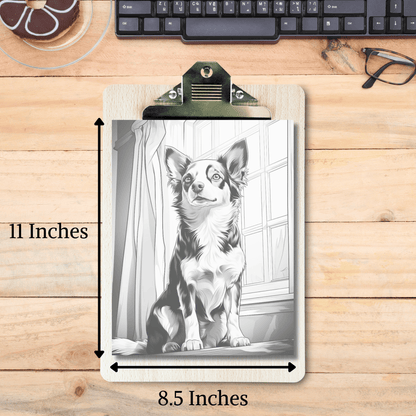 Realistic Chihuahua Coloring Book, 20 Realistic Style Dog Grayscale Coloring Pages