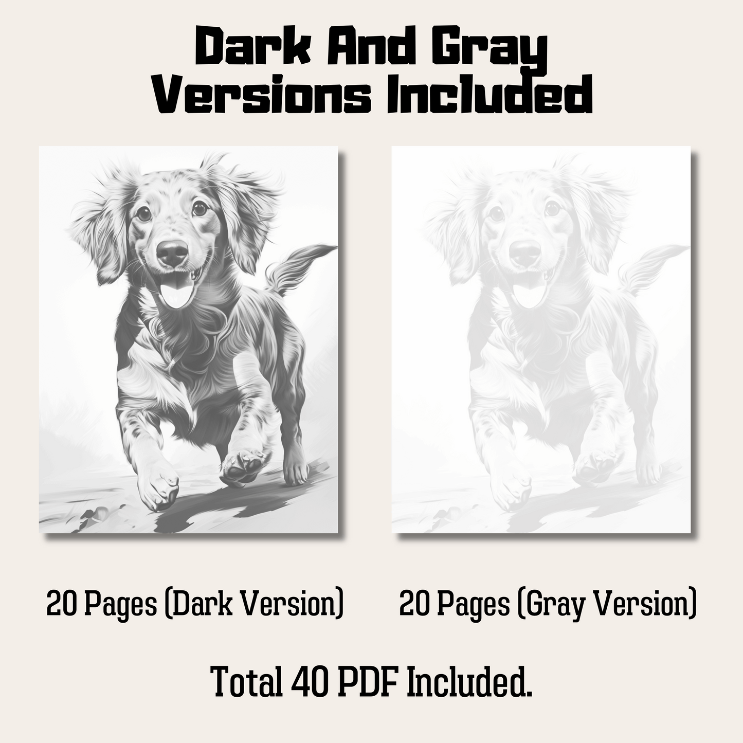 Realistic Dachshund Coloring Book, 20 Dog Grayscale Coloring Pages For All Ages