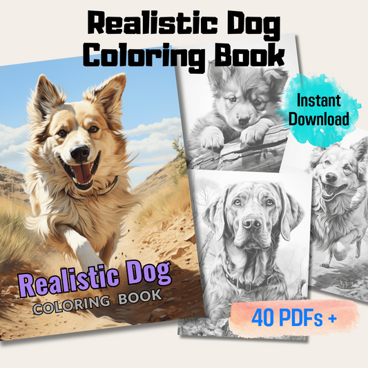 Realistic Dog Coloring Book 1: Dogs