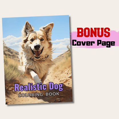 Realistic Dog Coloring Book 1: Dog Cover Page