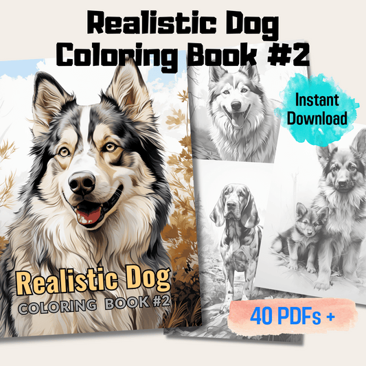 Realistic Dog Coloring Book 2: Dogs