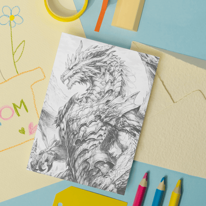 Realistic Dragon Coloring Book 1: Dragon Print Out Demo