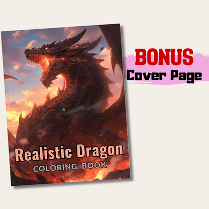 Realistic Dragon Coloring Book 1: Dragon Cover Page